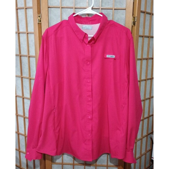Columbia PFG Women’s 2XL Hot Pink Omni-Shade Vented Fishing Shirt – UPF Sun Prot - Picture 1 of 16